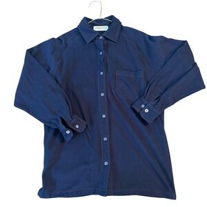 Valerie Stevens Sport Navy Blue Fleece Button Down Shirt Jacket Women's MED